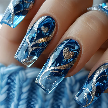 Nail art in maritime elegance design Acalora