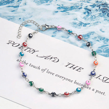 Colorful Beaded Ankle Bracelet Acalora