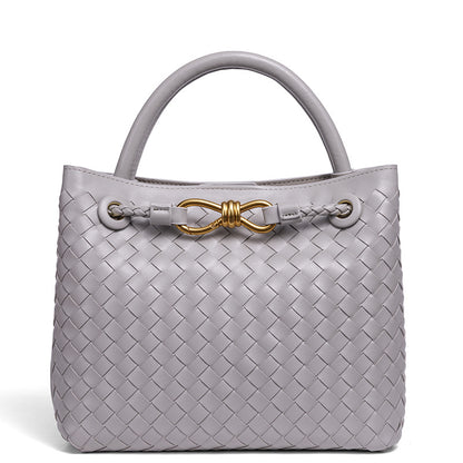 Elegant Braided Leather Tote Acalora