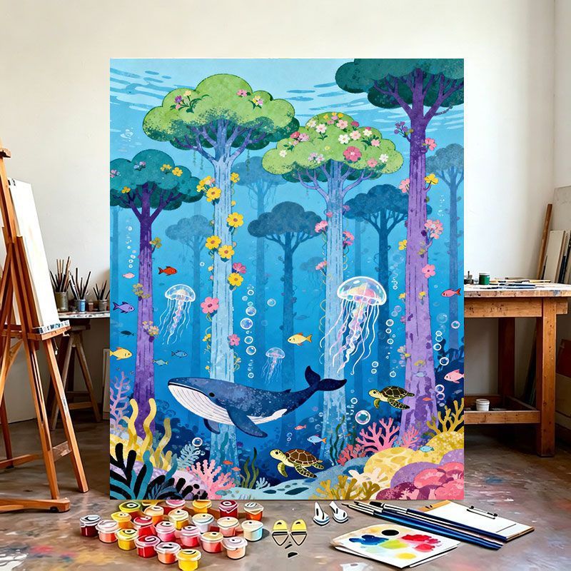 Underwater Fantasy Scene Canvas Art Print