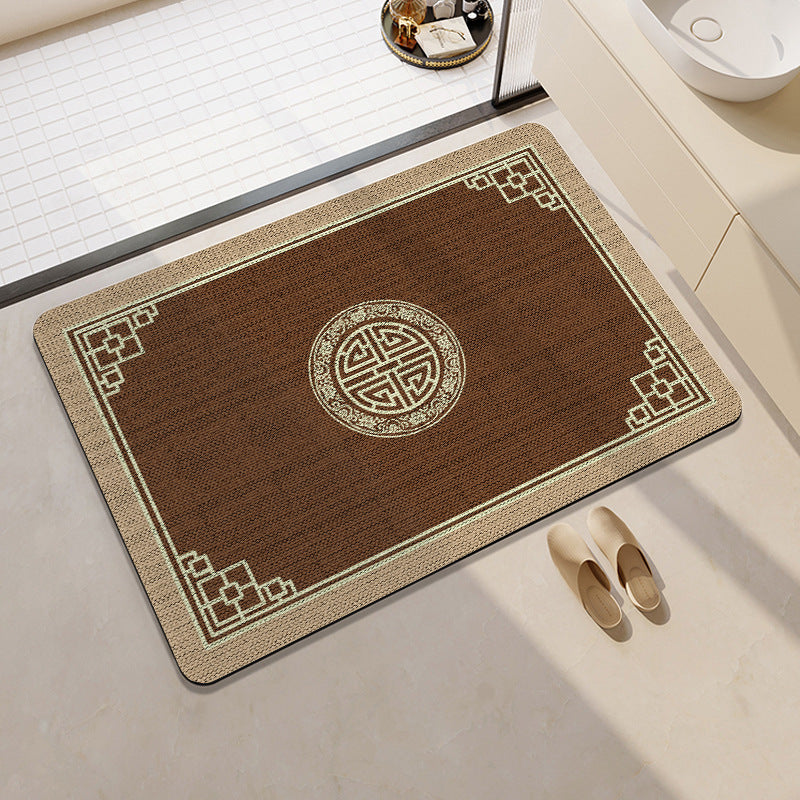 Elegant Geometric Bathroom Mat Acalora