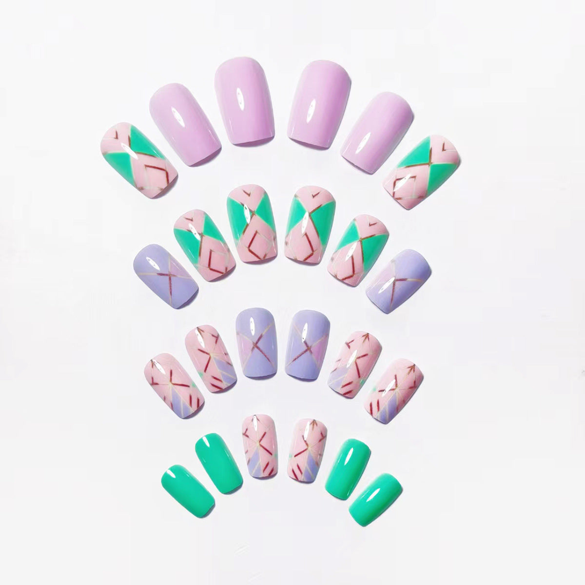 Geometric Pattern Nail Art Acalora