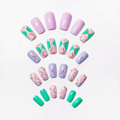 Geometric Pattern Nail Art Acalora