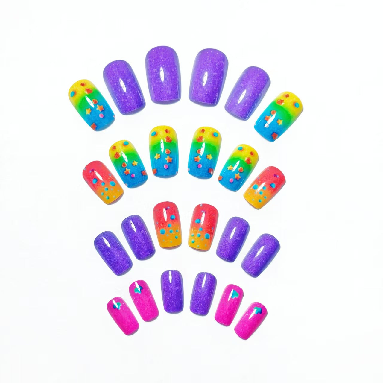 Creative Rainbow Gradient Nail Art Acalora