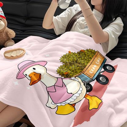 Playful Duck-Themed Fleece Blanket