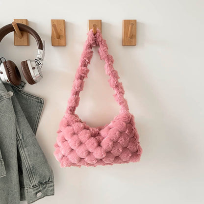 Cozy Textured Plush Handbag Acalora