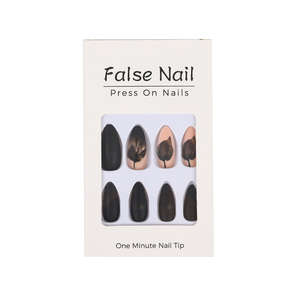 Creative Nail Art Set with Elegant Leaf Patterns Acalora