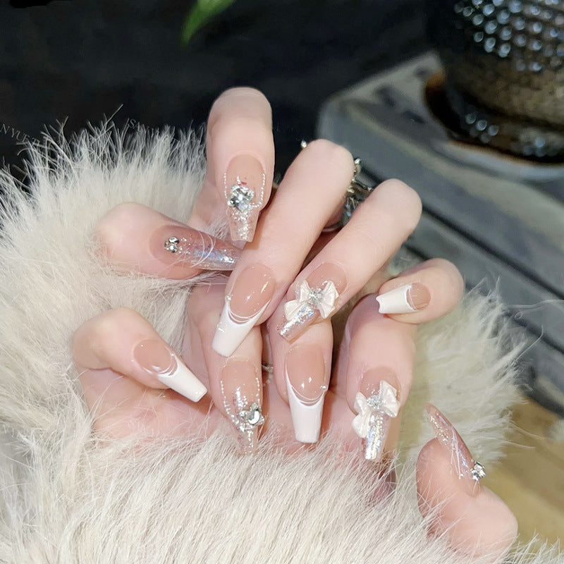 Glamorous artificial nails with glitter design Acalora