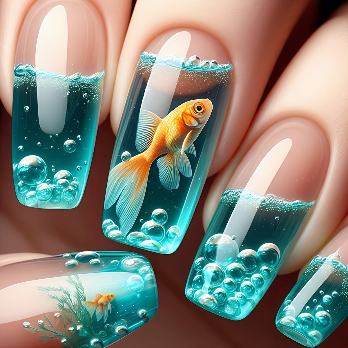 3D Fish Aquarium Nail Art Acalora