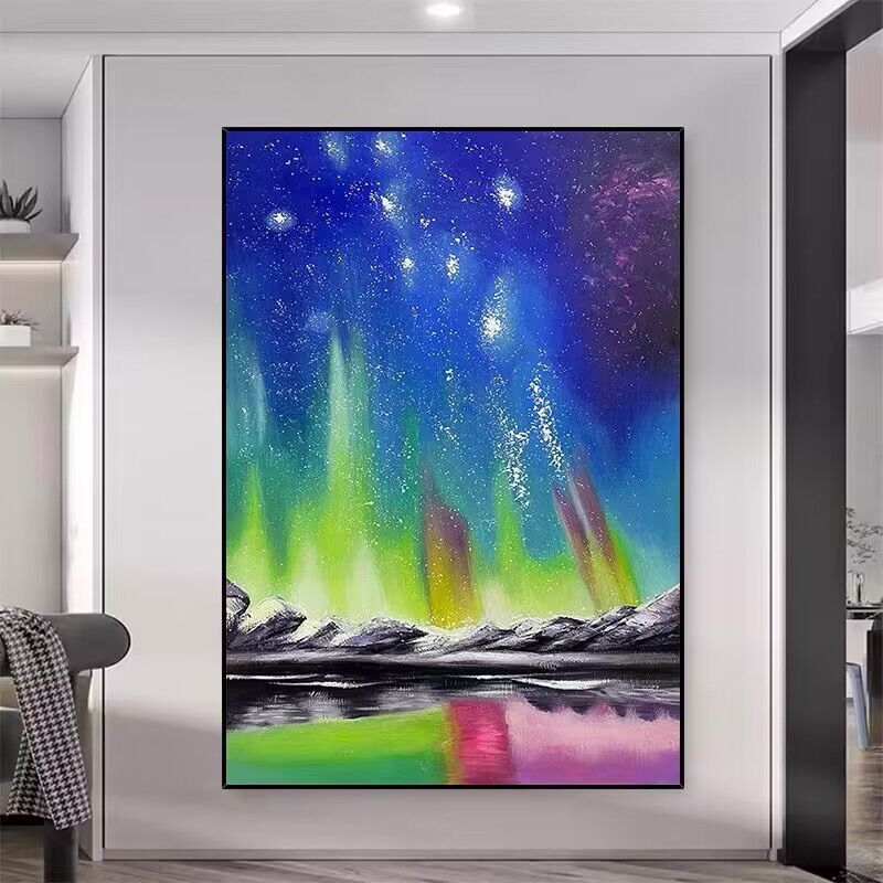 Abstract Night Sky Landscape Canvas Art