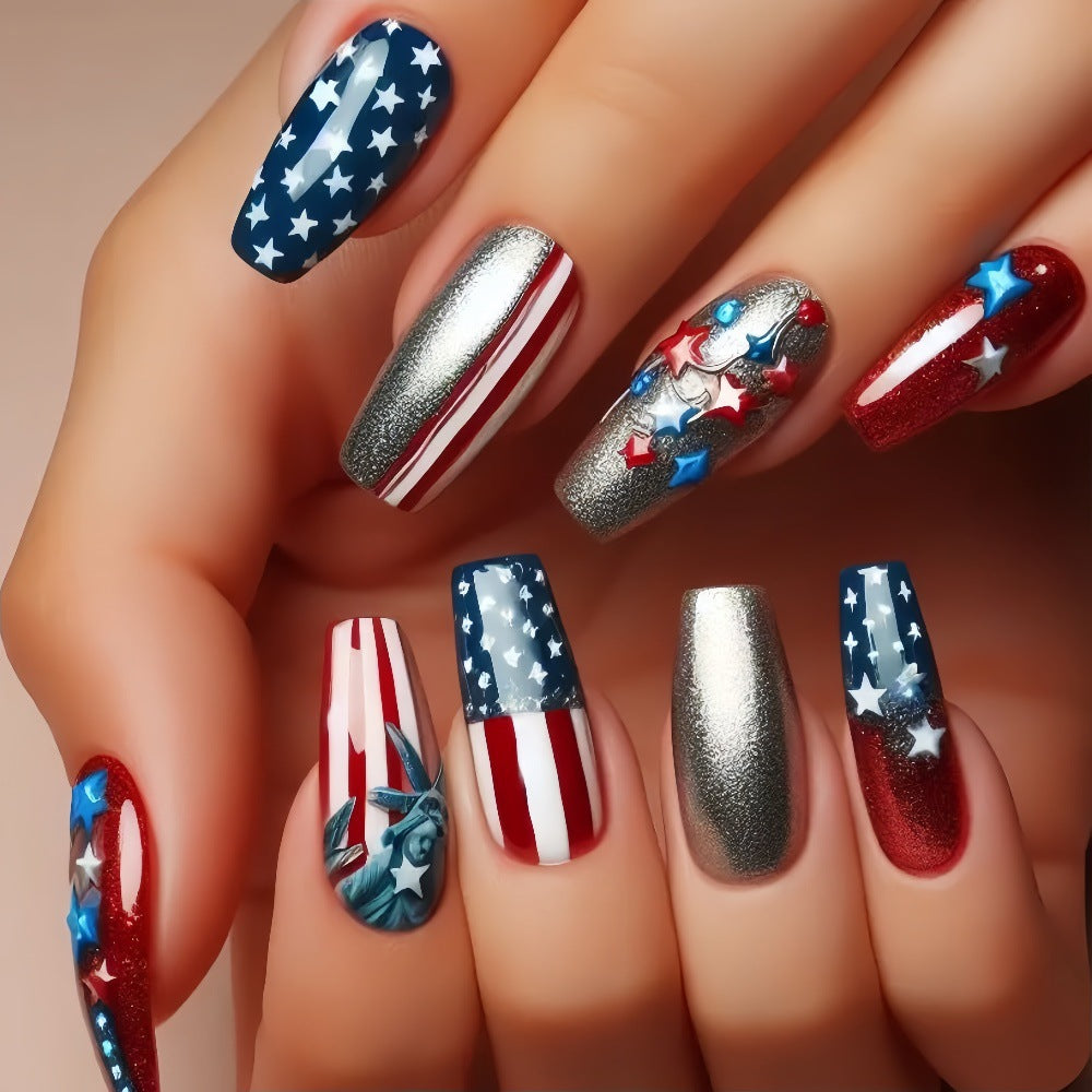 Creative Nail Art with Patriotic Design Acalora