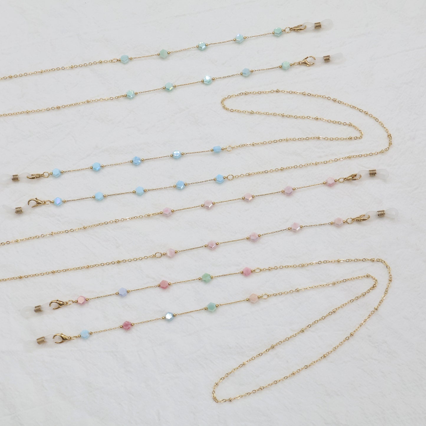 Elegant Gold Chain Necklace with Gemstones Acalora