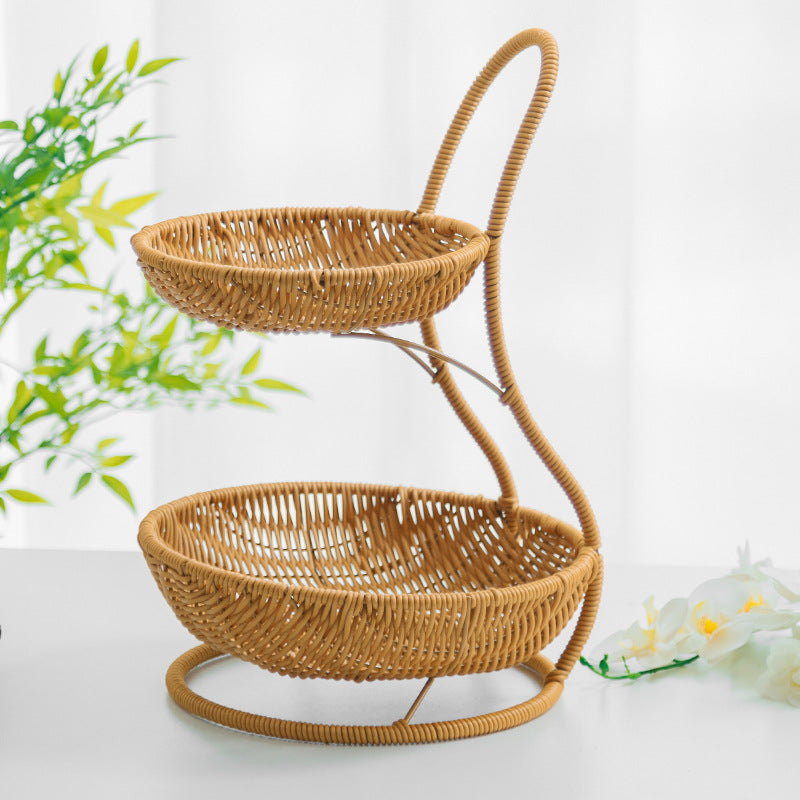 Decorative Tiered Wicker Fruit Acalora