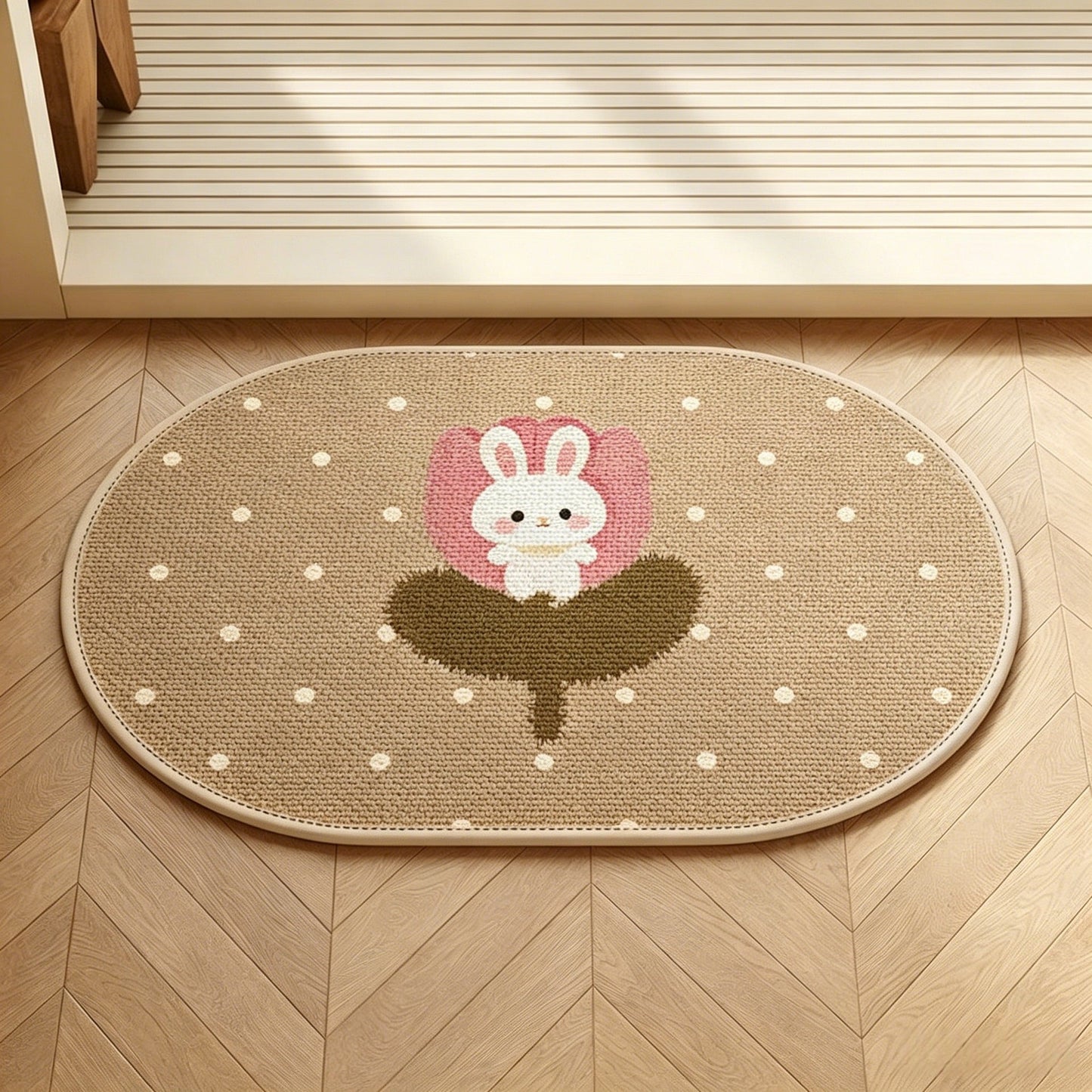 Decorative Bunny-Themed Area Mat