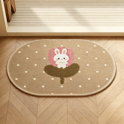 Decorative Bunny-Themed Area Mat