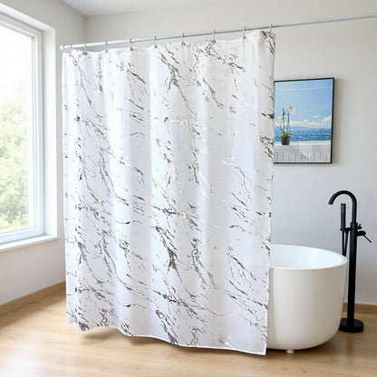 Marble Effect Waterproof Shower Curtain