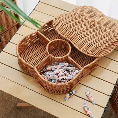 Multi-Compartment Woven Storage Basket Acalora
