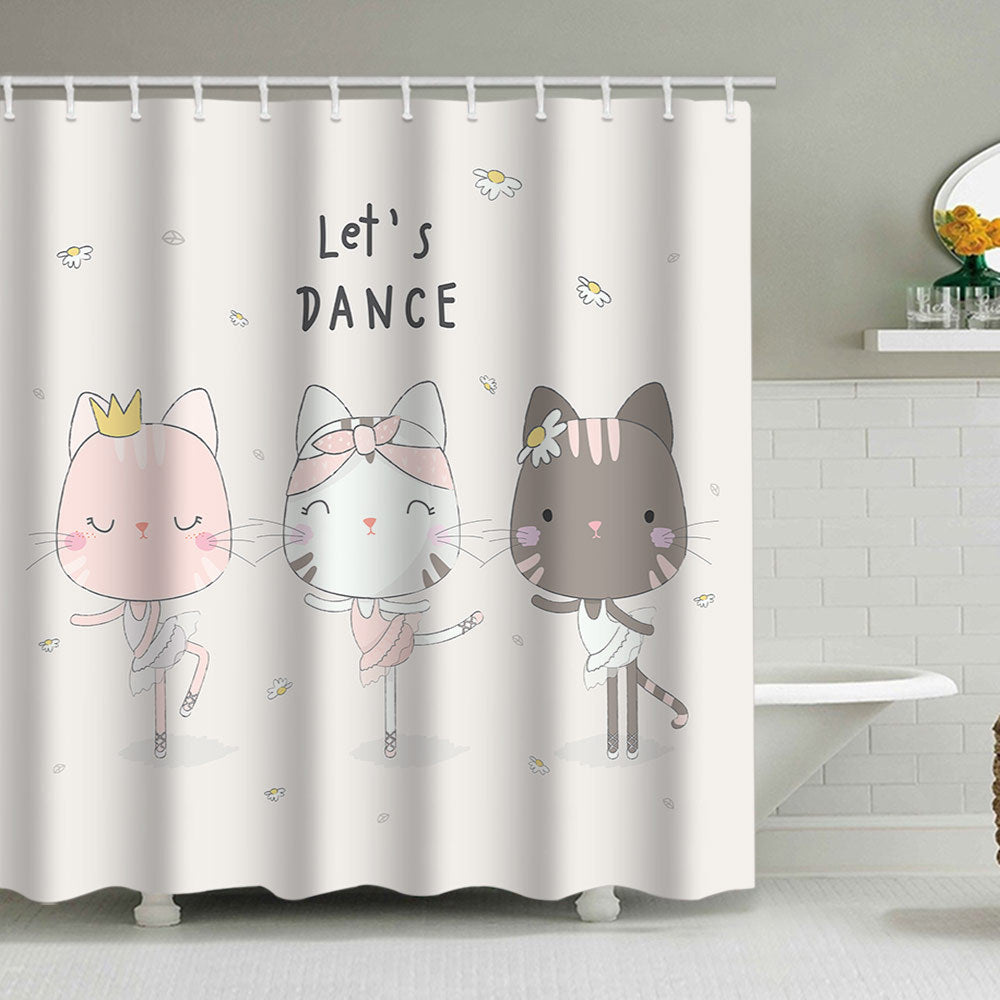Artistic Dog Illustration Shower Curtain