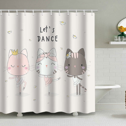Artistic Dog Illustration Shower Curtain