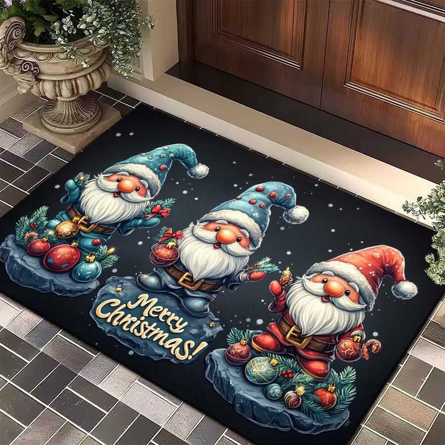 Festive Winter-Themed Entrance Mat