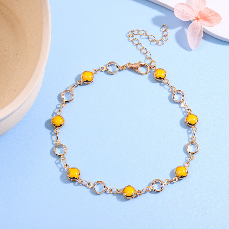 Decorative Gemstone Anklet Acalora