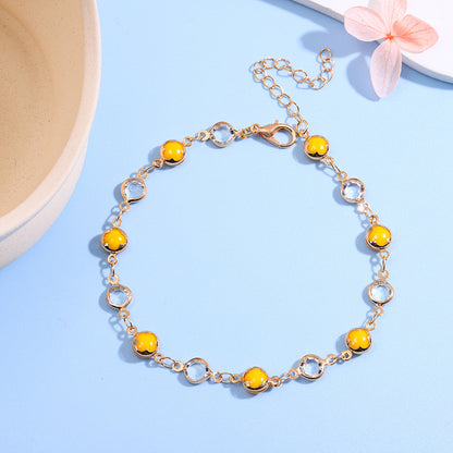 Decorative Gemstone Anklet Acalora