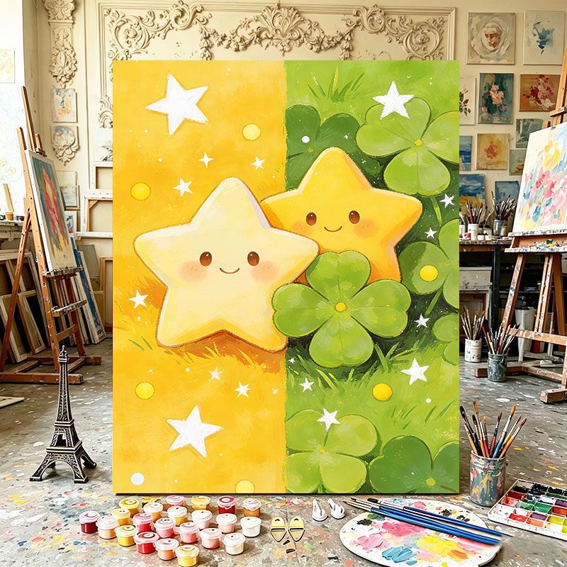 Playful Dual Element Canvas Art