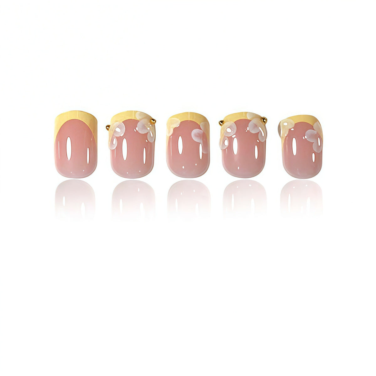 Elegant Floral Acrylic Press-On Nails Acalora
