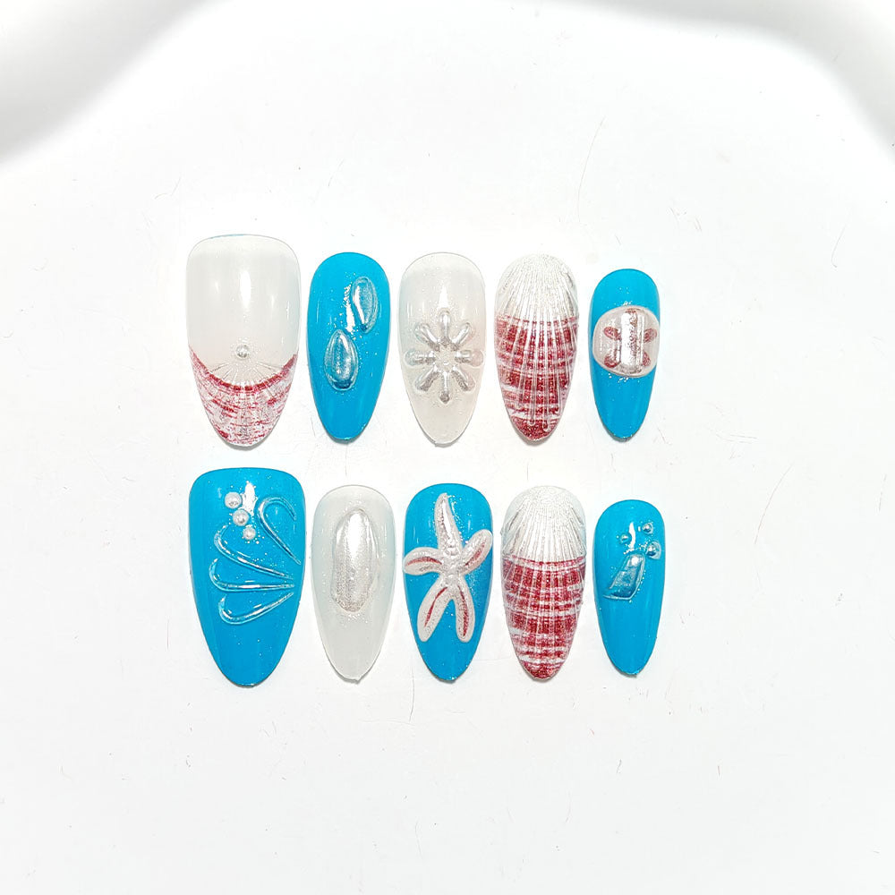 Maritime-style artificial nails Acalora