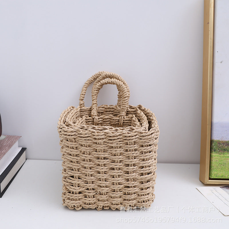 Natural Fiber Handwoven Storage Basket Acalora