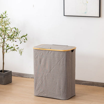 High-quality laundry container with practical and modern bamboo lid Acalora