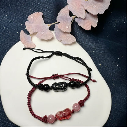 Adjustable Macrame Protective Charm Bracelet Acalora