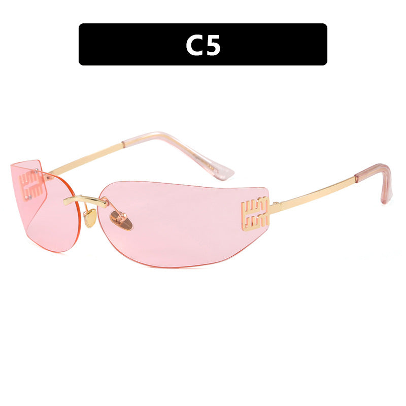 Women's futuristic designer sunglasses with unusual frame and UV protection Bowlift