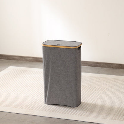 Elegant waste bin with bamboo lid Acalora