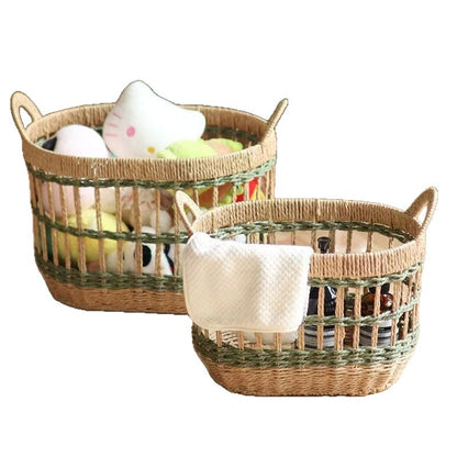 Decorative basket made of woven natural material Acalora