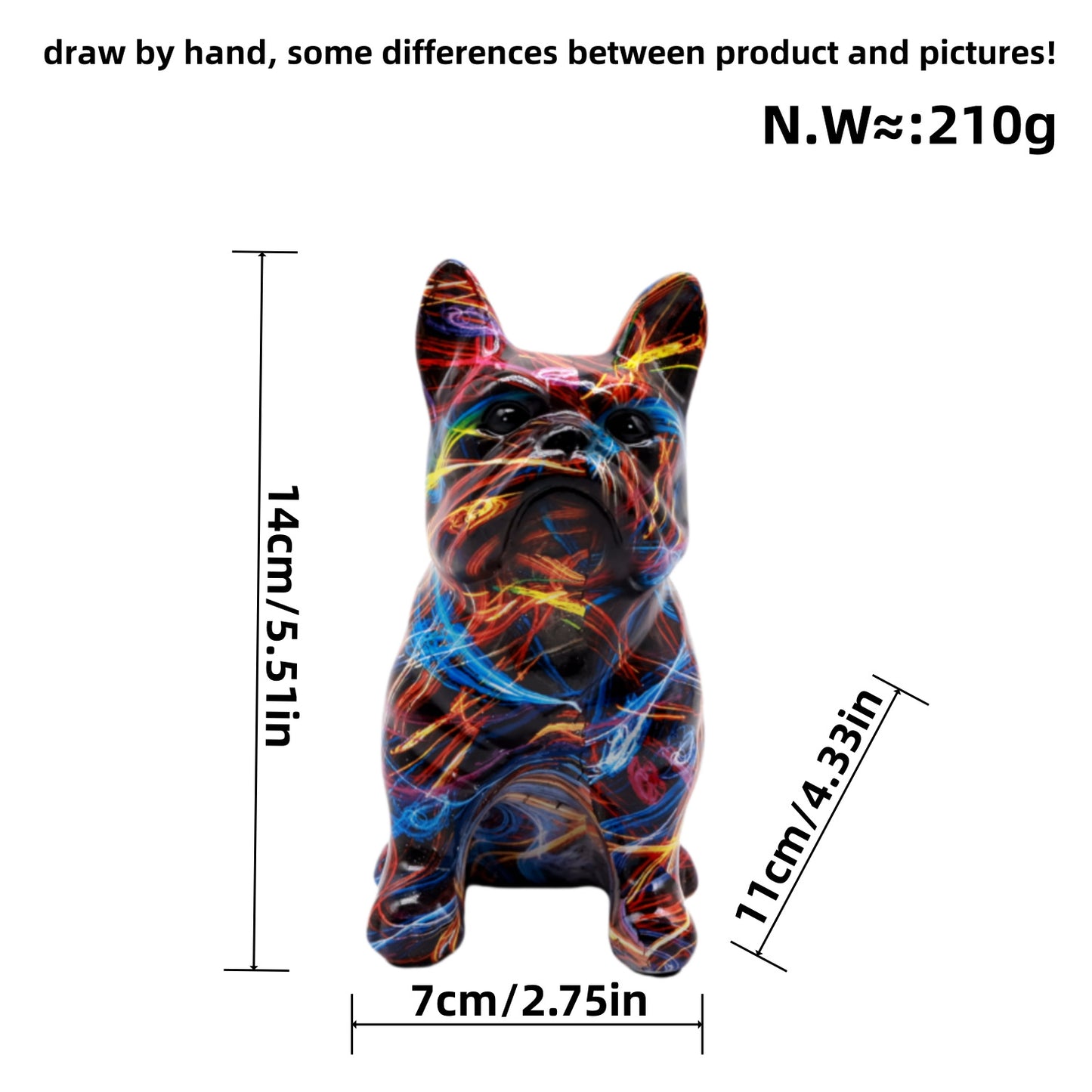 Artistically designed bulldog figure Acalora