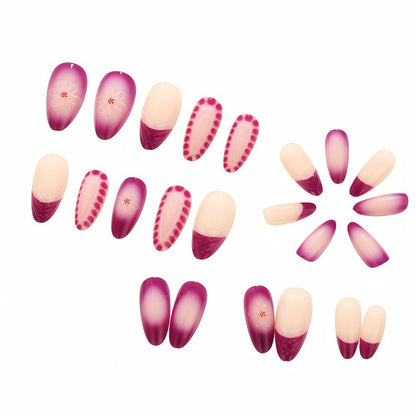 Elegant Artificial Nails with Floral Patterns Acalora