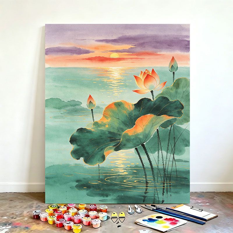 Watercolor Lotus Art Painting Kit