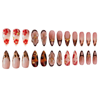 Artistic 3D Floral Press-On Nail Art Set Acalora