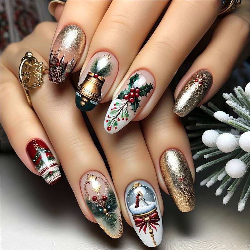 Festive Nail Art Wraps Acalora