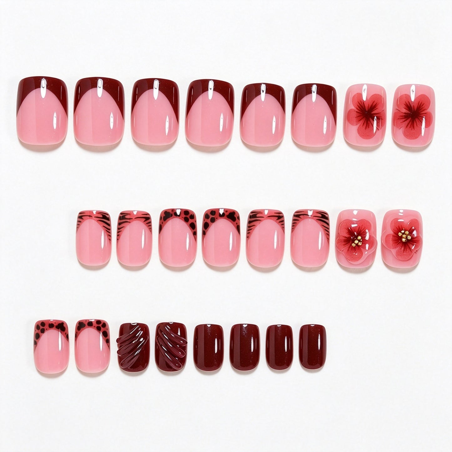 Decorative Floral Press-On Nail Art Set Acalora