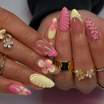 Artistic 3D Floral Nail Art Acalora