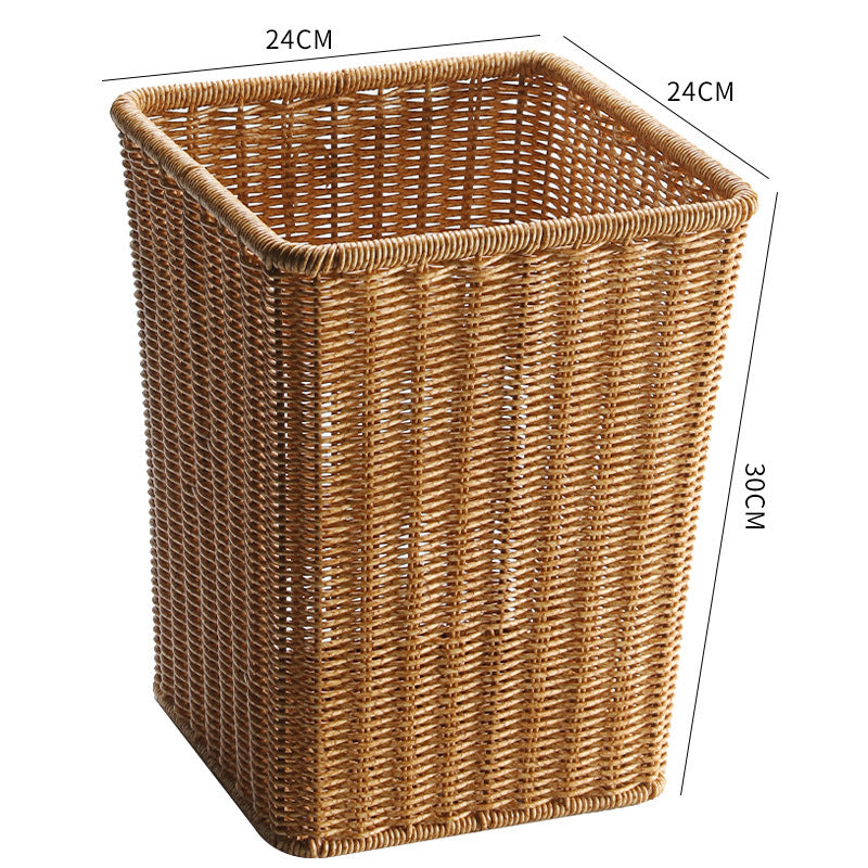 Rectangular Handwoven Wicker Waste Bin Bowlift