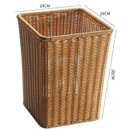 Rectangular Handwoven Wicker Waste Bin Bowlift