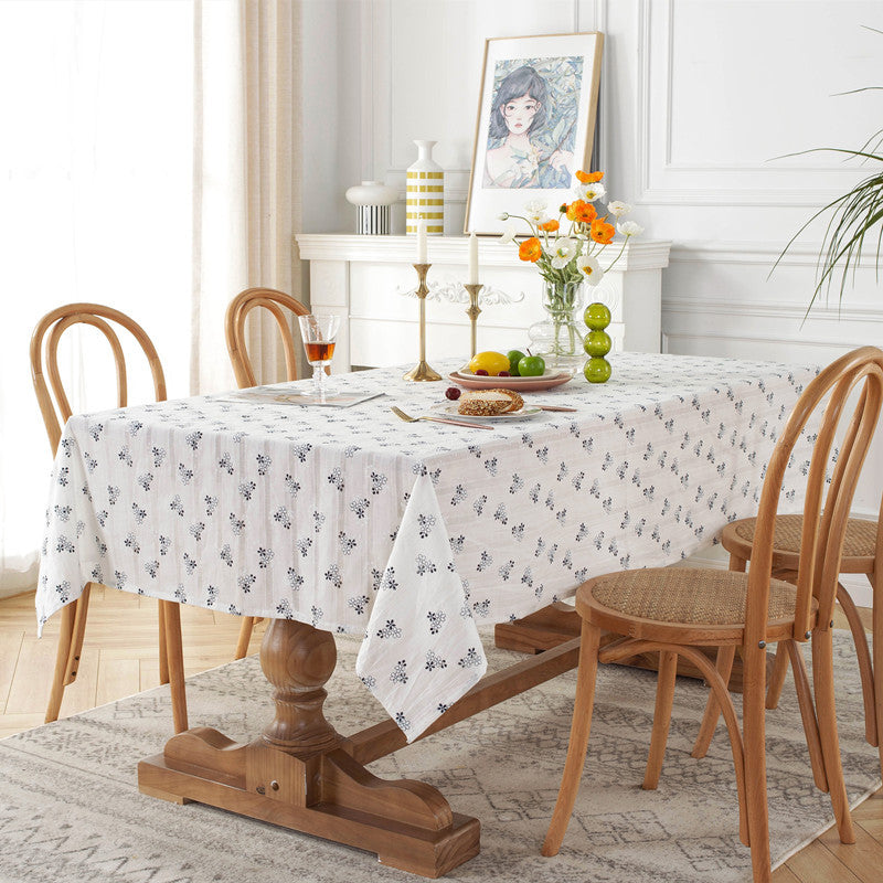 Elegant Floral Embroidered Tablecloth