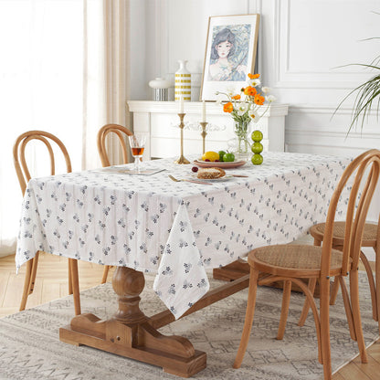 Elegant Floral Embroidered Tablecloth