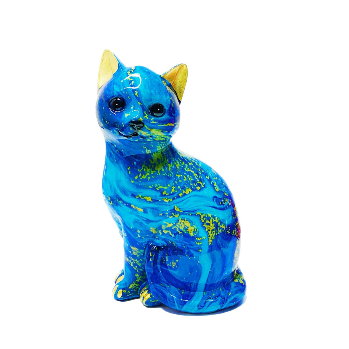 Artistic cat figurine in vibrant design Acalora