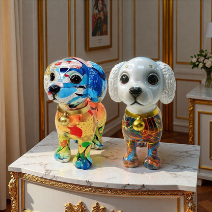 Artful dog sculpture with colorful design Acalora