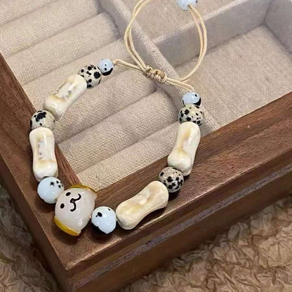 Cute Dog Bone Bead Bracelet Acalora