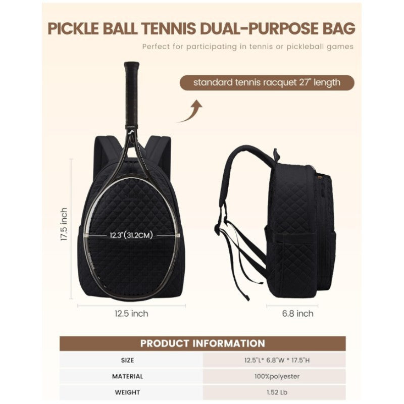 Stylish Quilted Tennis Backpack Acalora